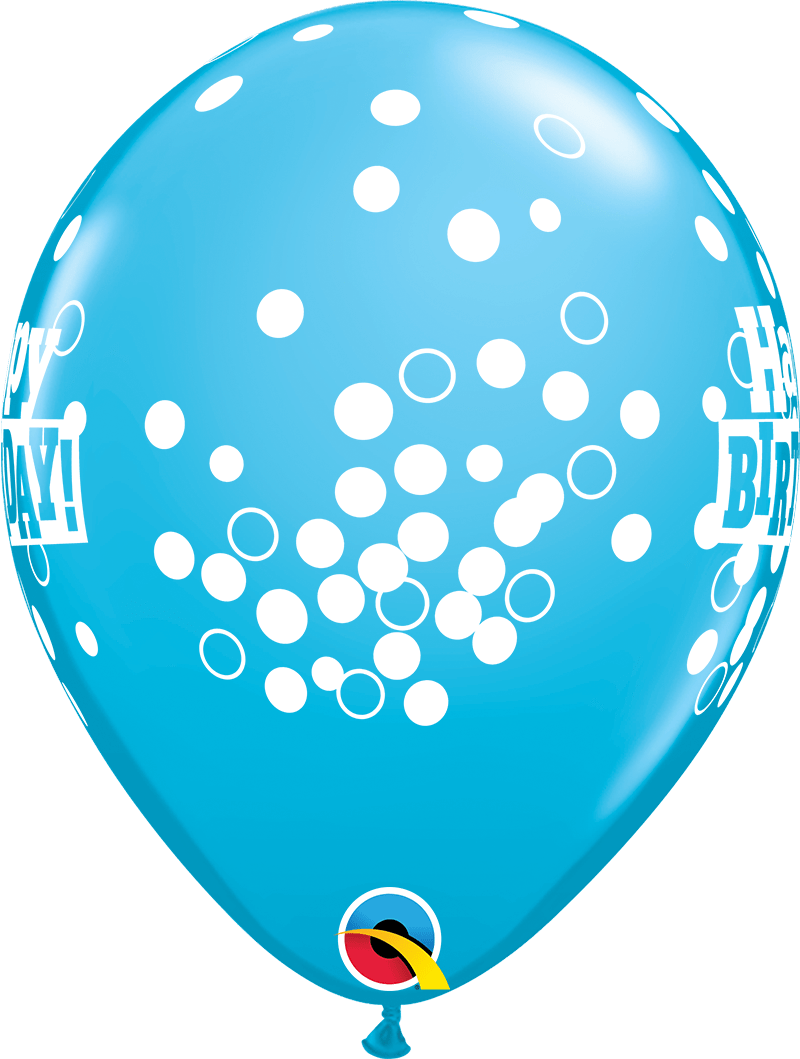 Qualatex Latex 11" Round Birthday Confetti Dots Latex Balloons (50 pack)