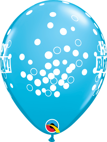 Qualatex Latex 11" Round Birthday Confetti Dots Latex Balloons (50 pack)