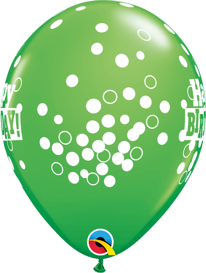 Qualatex Latex 11" Round Birthday Confetti Dots Latex Balloons (50 pack)