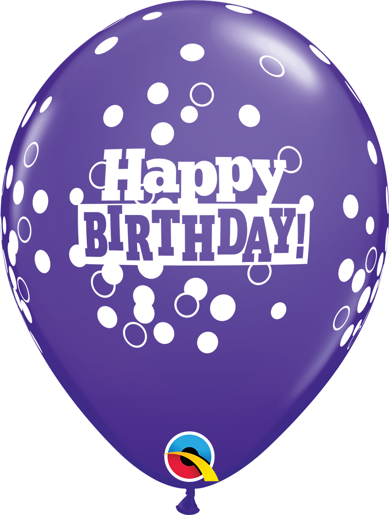 Qualatex Latex 11" Round Birthday Confetti Dots Latex Balloons (50 pack)