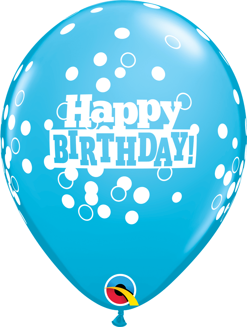 Qualatex Latex 11" Round Birthday Confetti Dots Latex Balloons (50 pack)