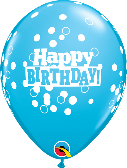 Qualatex Latex 11" Round Birthday Confetti Dots Latex Balloons (50 pack)