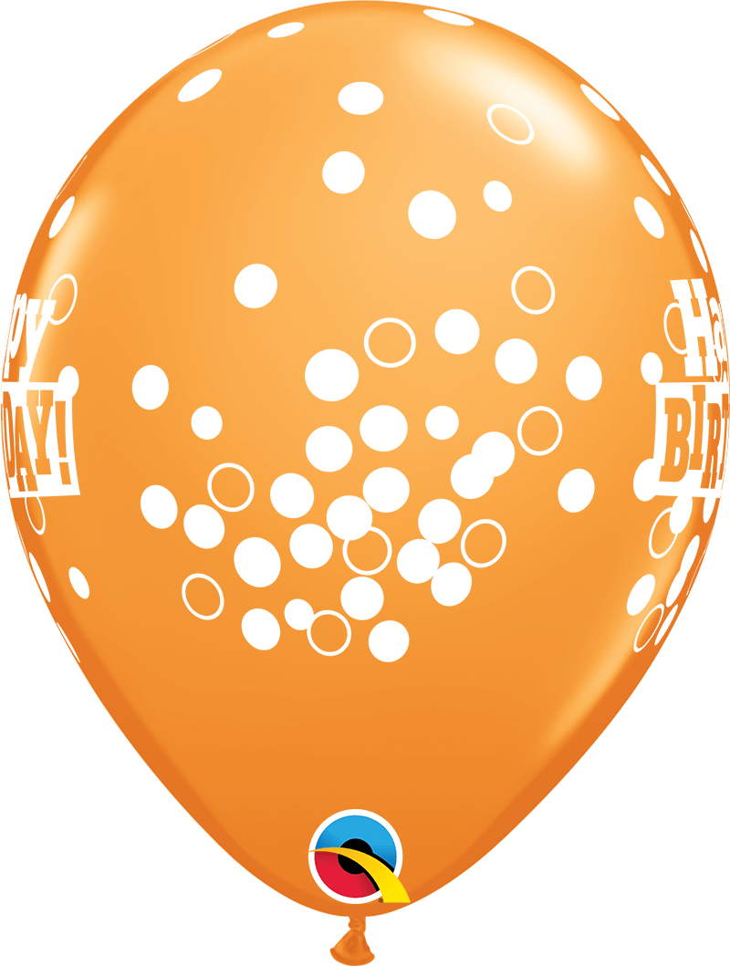 Qualatex Latex 11" Round Birthday Confetti Dots Latex Balloons (50 pack)