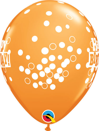 Qualatex Latex 11" Round Birthday Confetti Dots Latex Balloons (50 pack)