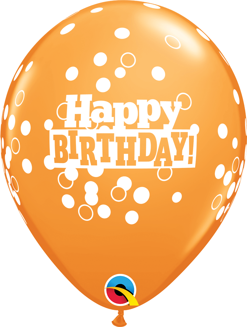 Qualatex Latex 11" Round Birthday Confetti Dots Latex Balloons (50 pack)