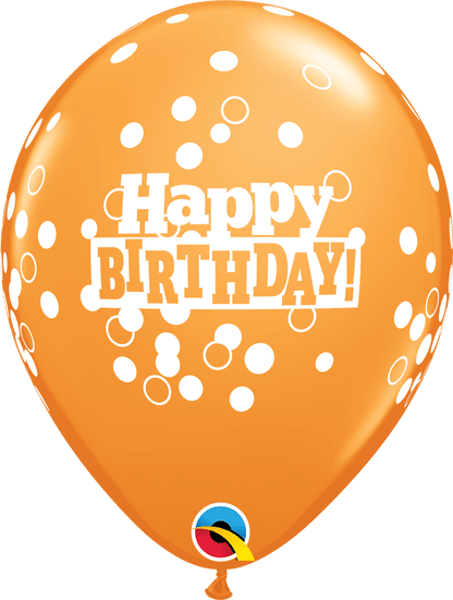 Qualatex Latex 11" Round Birthday Confetti Dots Latex Balloons (50 pack)
