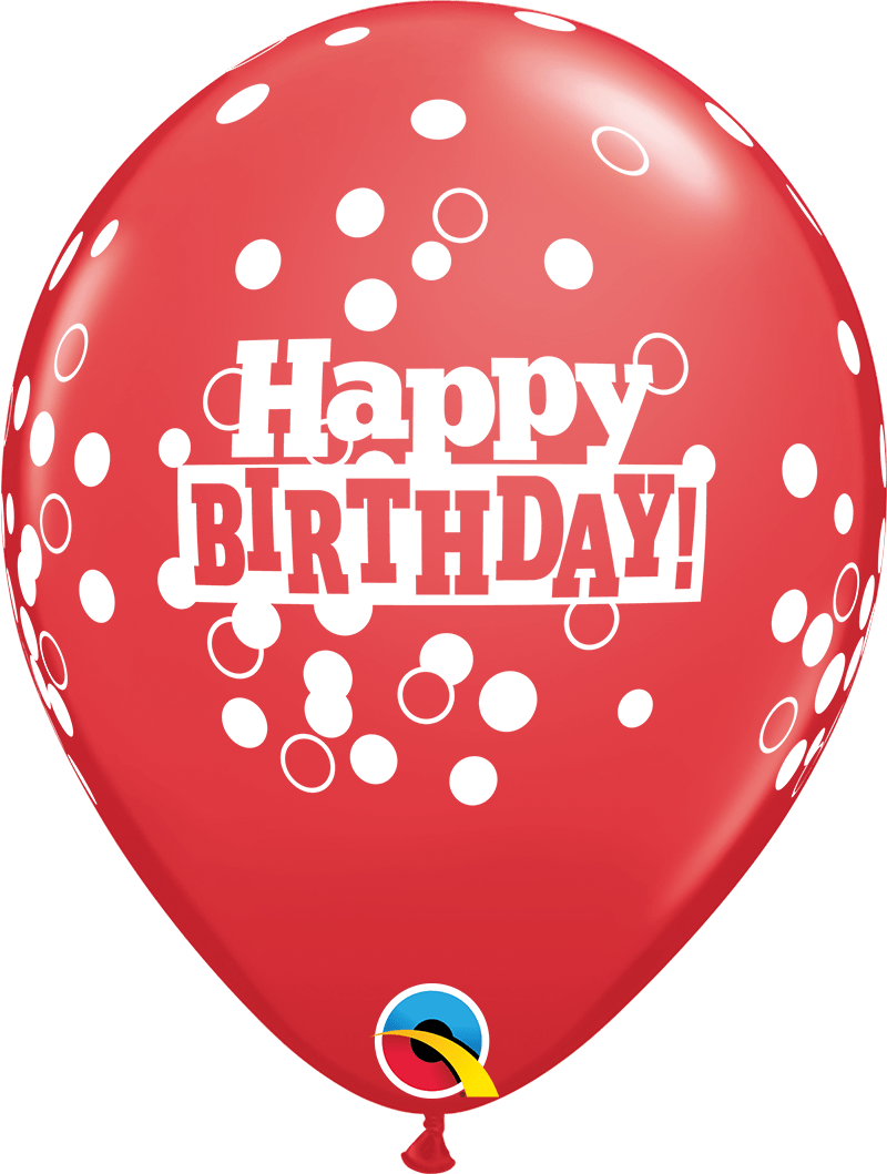 Qualatex Latex 11" Round Birthday Confetti Dots Latex Balloons (50 pack)
