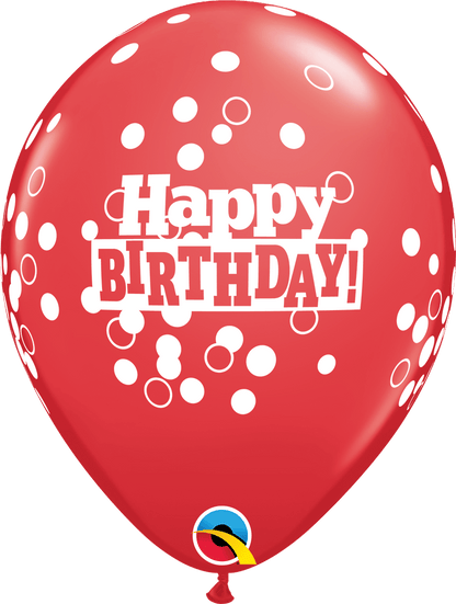 Qualatex Latex 11" Round Birthday Confetti Dots Latex Balloons (50 pack)