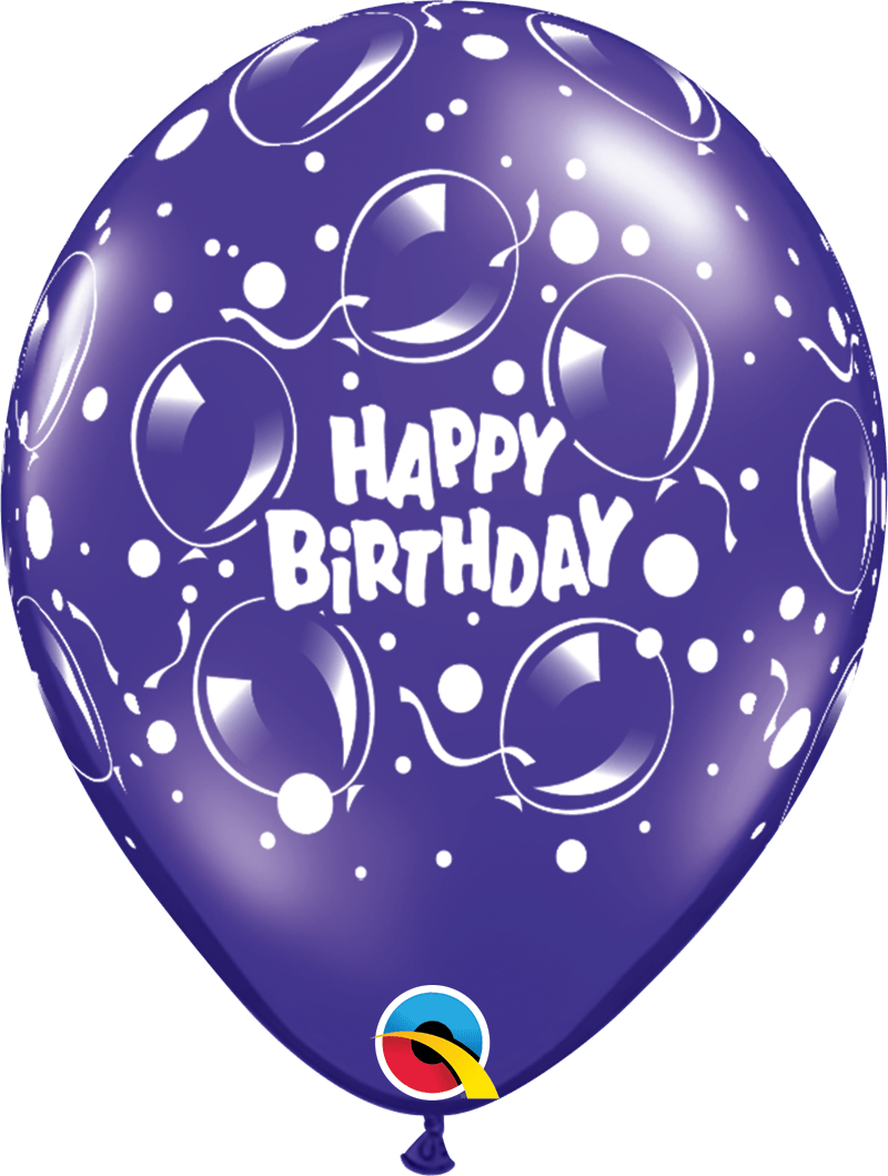 Qualatex Latex 11" Round Birthday Sparkling Balloons Latex Balloons (50 pack)
