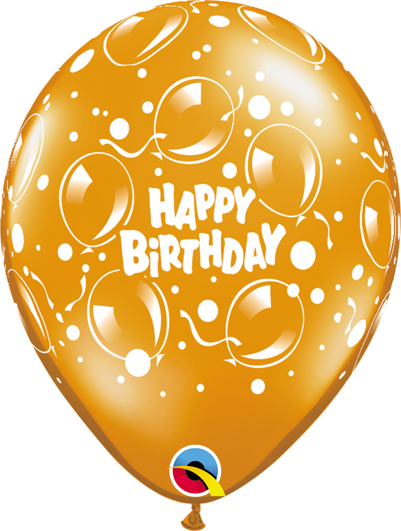 Qualatex Latex 11" Round Birthday Sparkling Balloons Latex Balloons (50 pack)