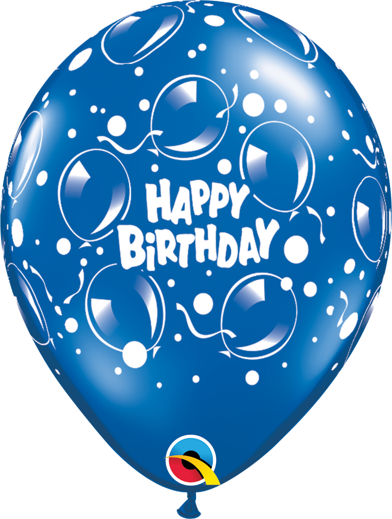 Qualatex Latex 11" Round Birthday Sparkling Balloons Latex Balloons (50 pack)