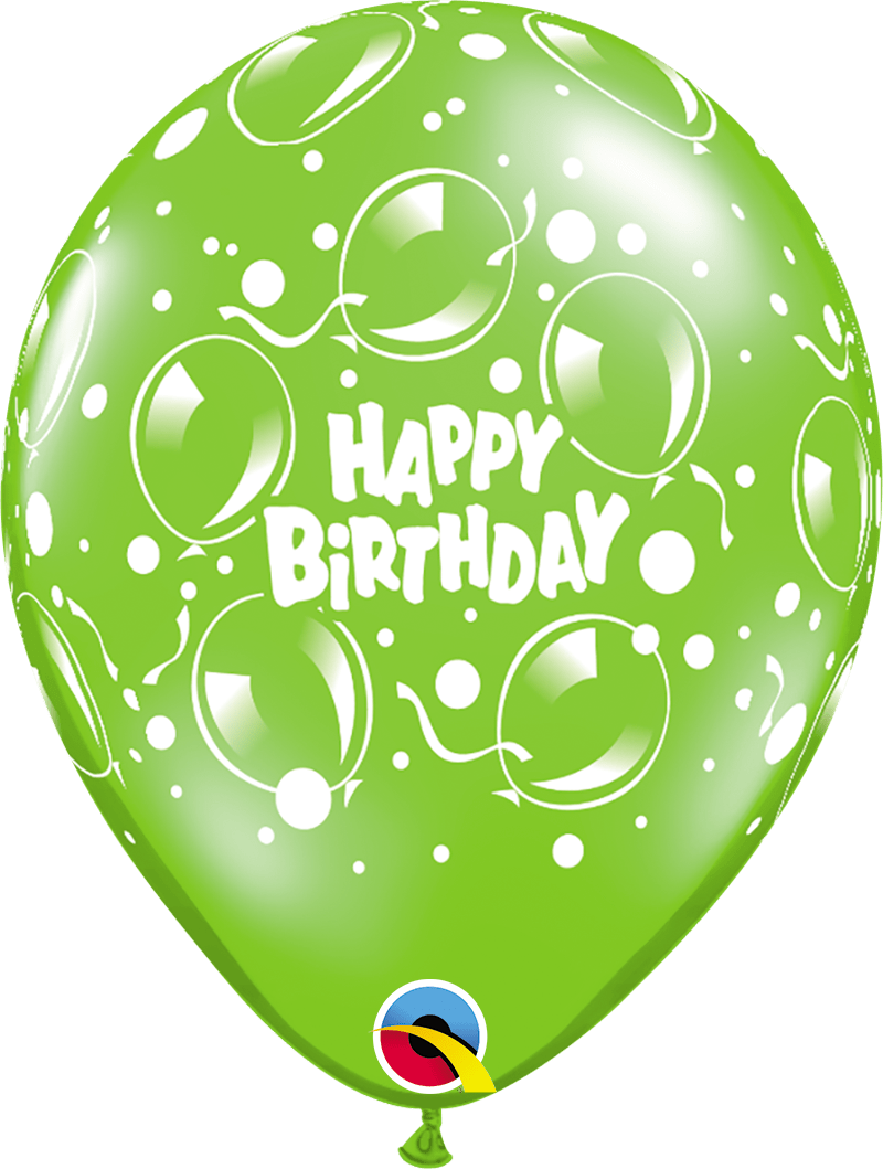 Qualatex Latex 11" Round Birthday Sparkling Balloons Latex Balloons (50 pack)
