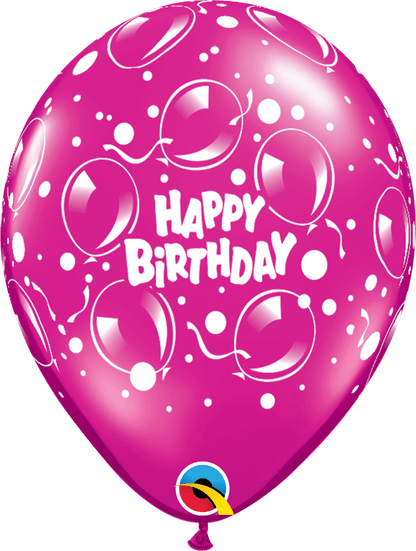 Qualatex Latex 11" Round Birthday Sparkling Balloons Latex Balloons (50 pack)