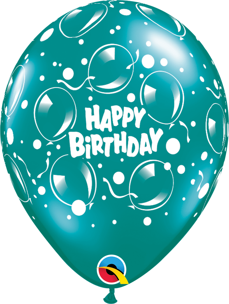 Qualatex Latex 11" Round Birthday Sparkling Balloons Latex Balloons (50 pack)