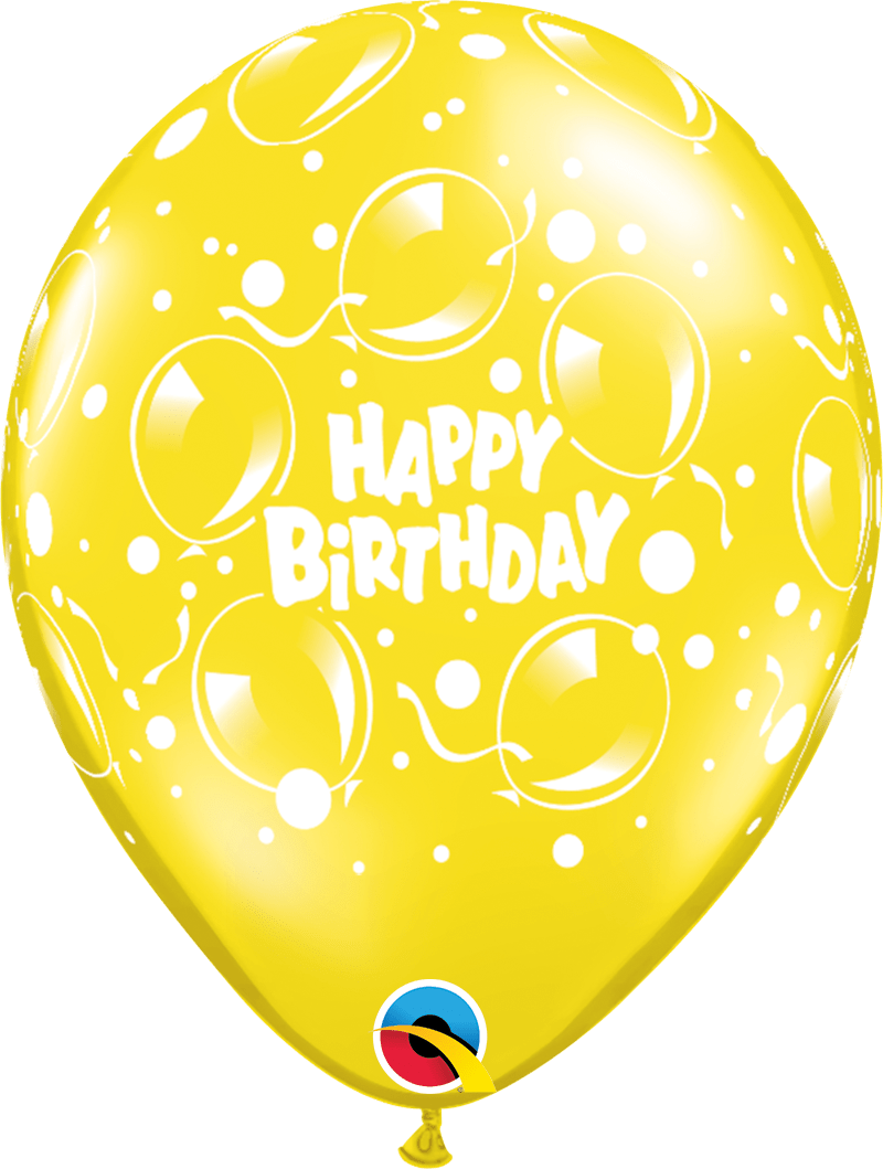 Qualatex Latex 11" Round Birthday Sparkling Balloons Latex Balloons (50 pack)