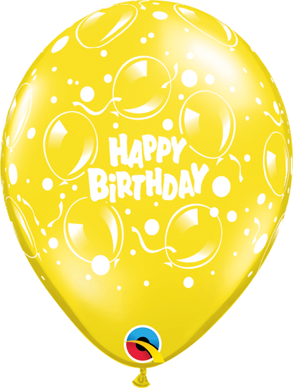 Qualatex Latex 11" Round Birthday Sparkling Balloons Latex Balloons (50 pack)