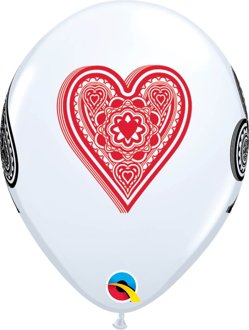 Qualatex Latex 11" Round Card Suits Latex Balloons (50 pack)