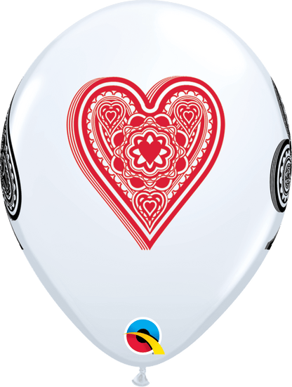 Qualatex Latex 11" Round Card Suits Latex Balloons (50 pack)