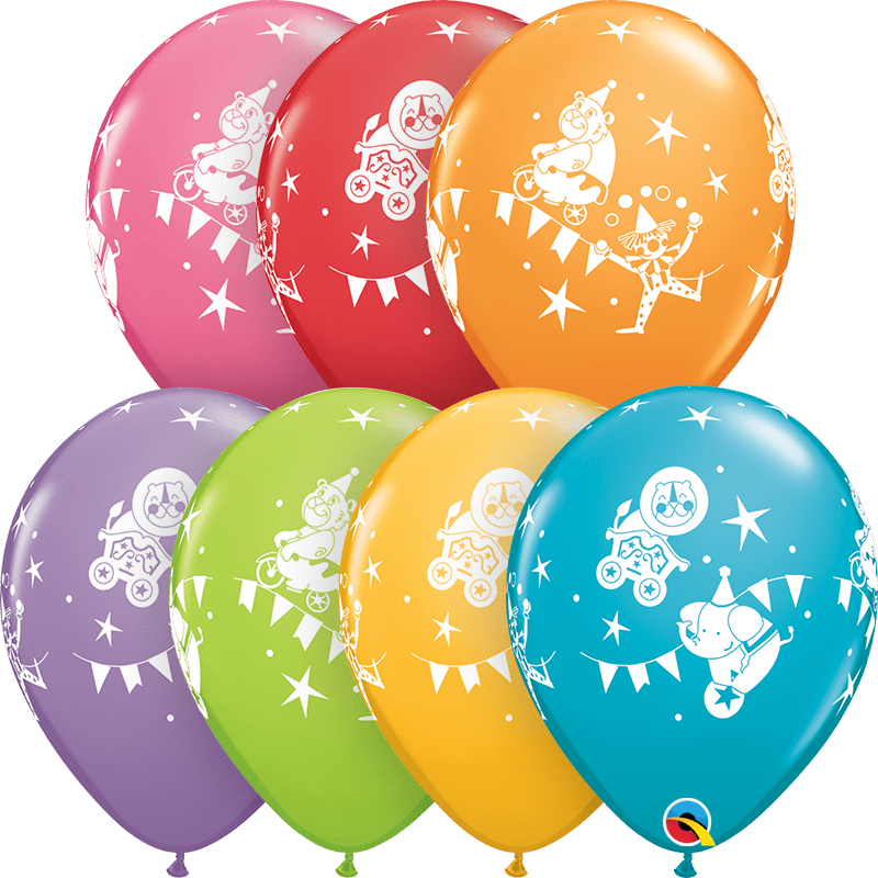 Qualatex Latex 11" Round Circus Parade Latex Balloons (50 pack)