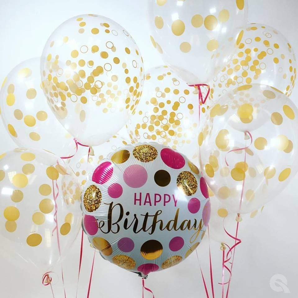 Qualatex Latex 11" Round Confetti Dots Latex Balloons (50 pack)