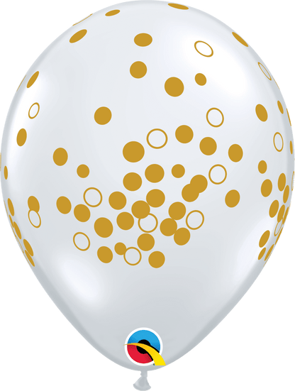 Qualatex Latex 11" Round Confetti Dots Latex Balloons (50 pack)