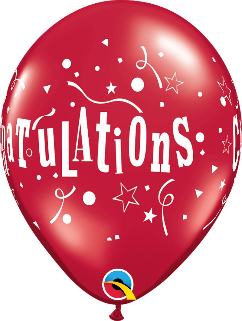 Qualatex Latex 11" Round Congratulations Stars (50 pack)