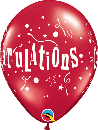 Qualatex Latex 11" Round Congratulations Stars (50 pack)