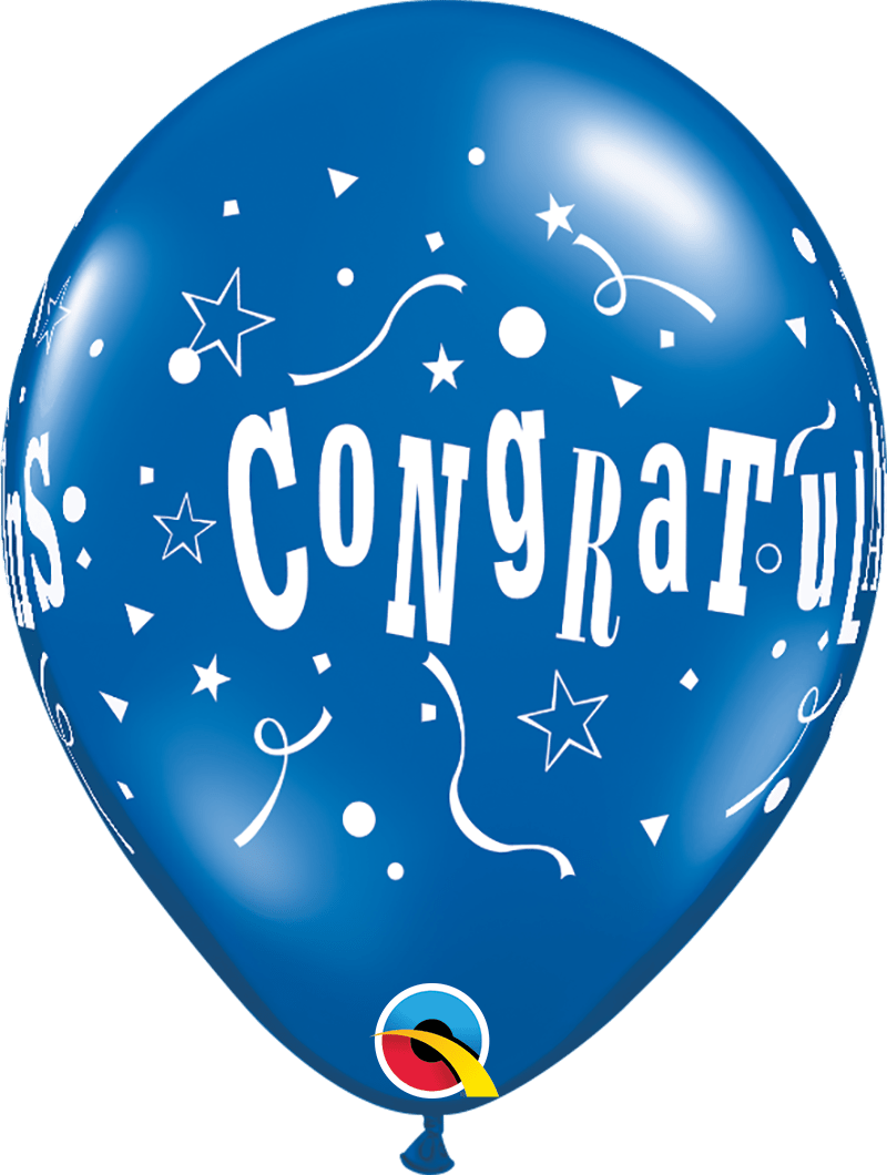 Qualatex Latex 11" Round Congratulations Stars (50 pack)