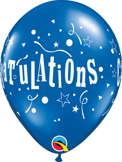 Qualatex Latex 11" Round Congratulations Stars (50 pack)