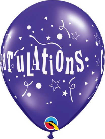 Qualatex Latex 11" Round Congratulations Stars (50 pack)