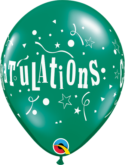 Qualatex Latex 11" Round Congratulations Stars (50 pack)