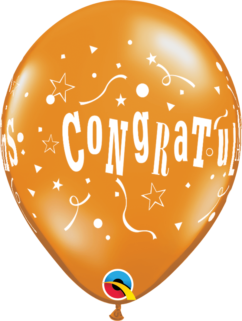 Qualatex Latex 11" Round Congratulations Stars (50 pack)