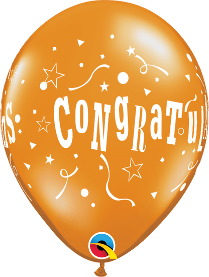 Qualatex Latex 11" Round Congratulations Stars (50 pack)