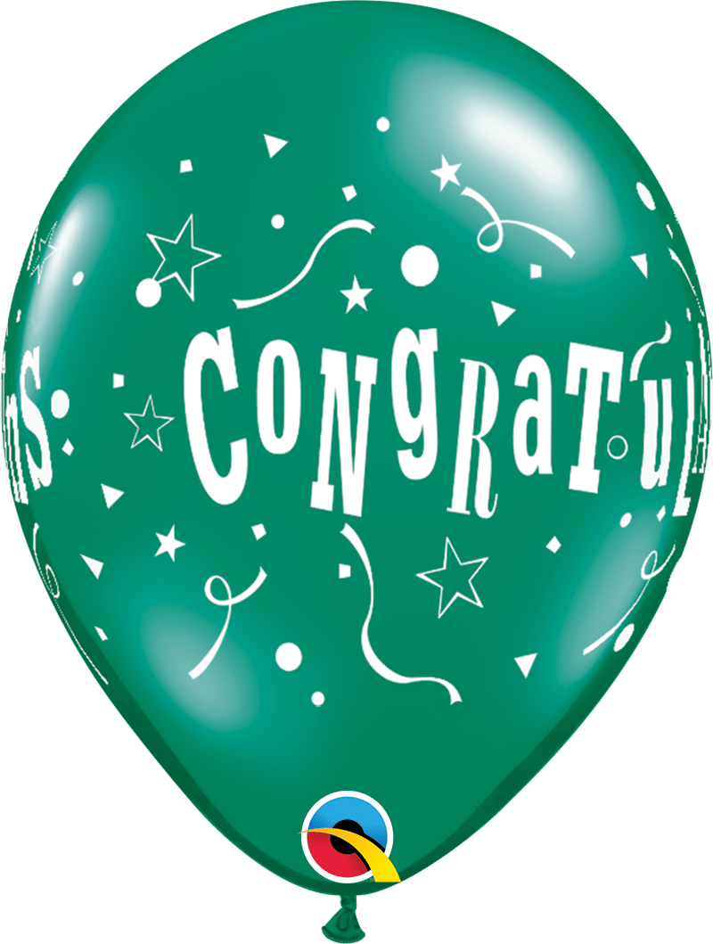 Qualatex Latex 11" Round Congratulations Stars (50 pack)