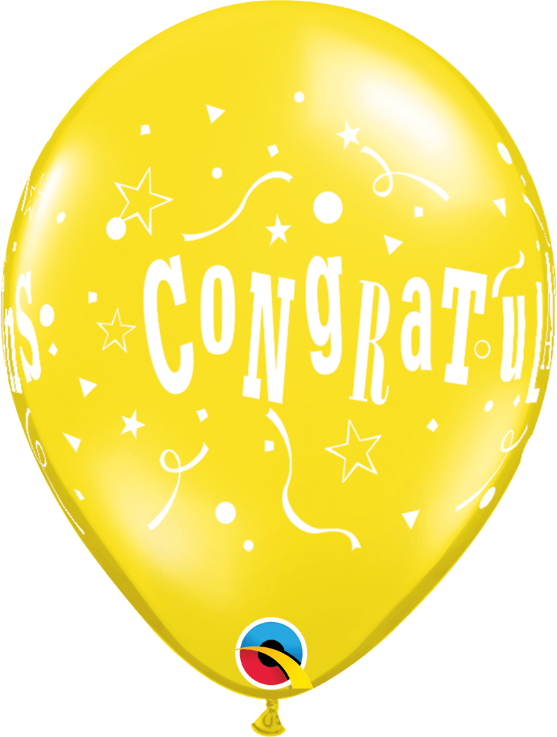 Qualatex Latex 11" Round Congratulations Stars (50 pack)