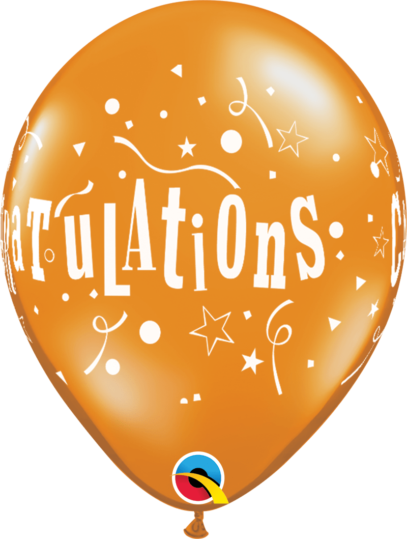 Qualatex Latex 11" Round Congratulations Stars (50 pack)