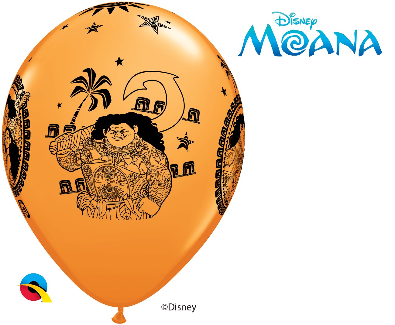 Qualatex Latex 11" Round Disney Moana & Maui Balloons (25 pack)