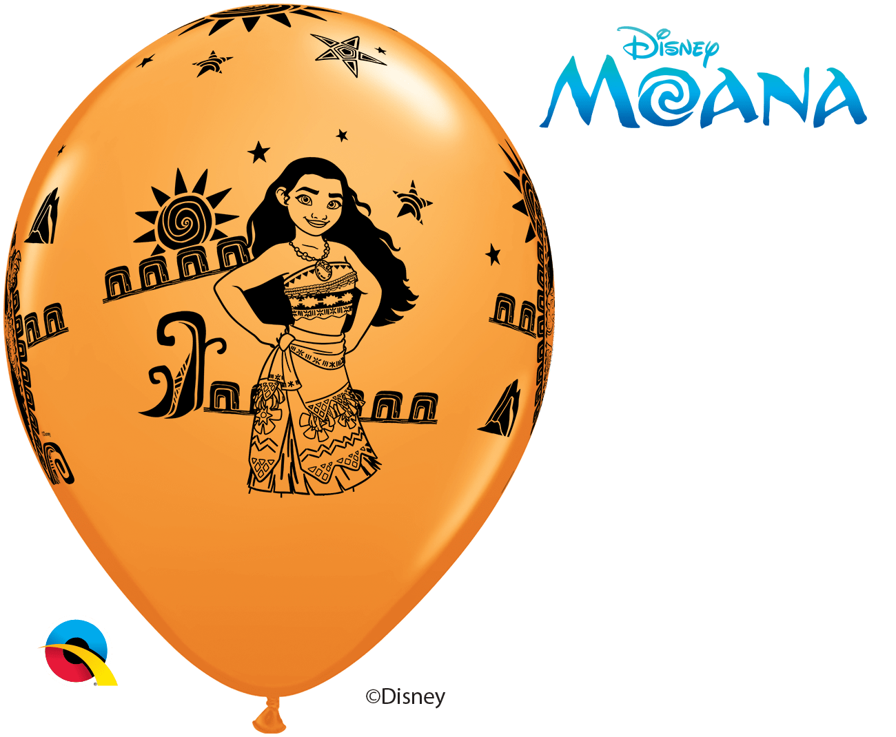 Qualatex Latex 11" Round Disney Moana & Maui Balloons (25 pack)