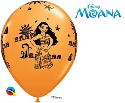 Qualatex Latex 11" Round Disney Moana & Maui Balloons (25 pack)