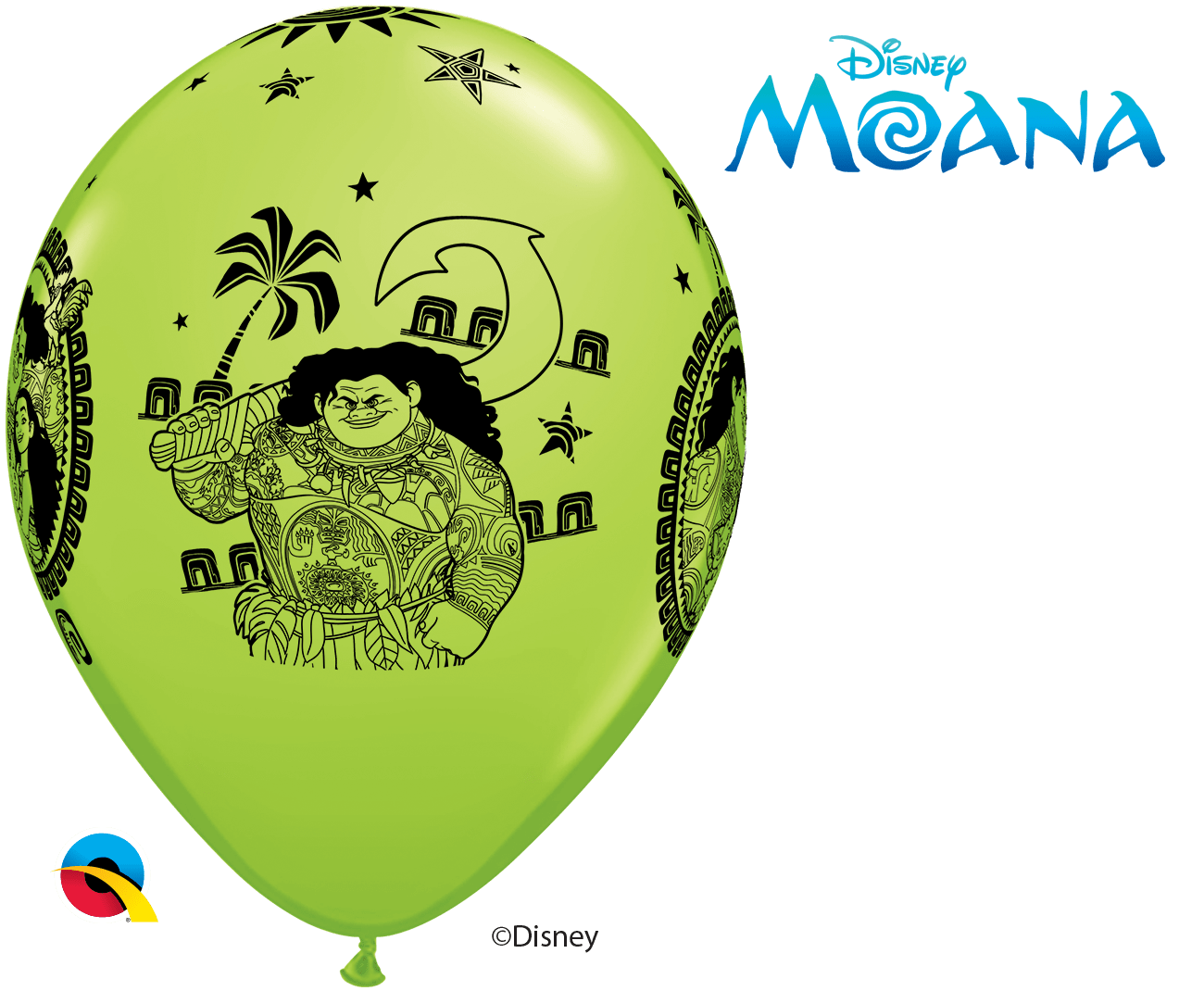 Qualatex Latex 11" Round Disney Moana & Maui Balloons (25 pack)