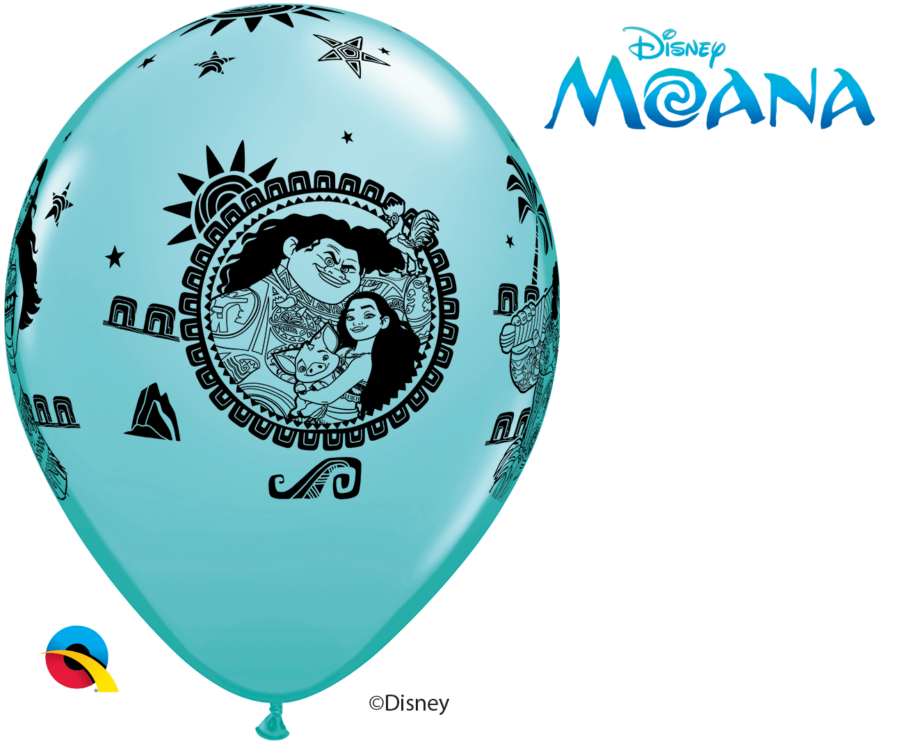 Qualatex Latex 11" Round Disney Moana & Maui Balloons (25 pack)