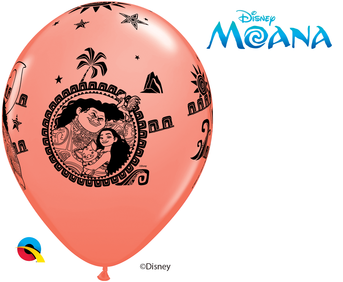Qualatex Latex 11" Round Disney Moana & Maui Balloons (25 pack)