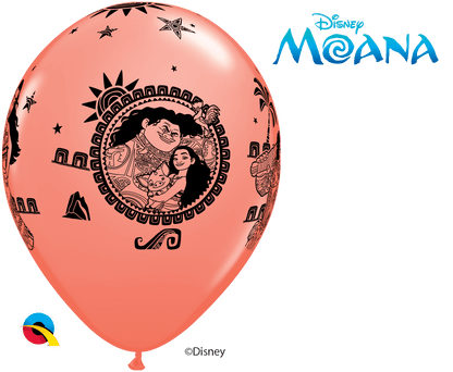 Qualatex Latex 11" Round Disney Moana & Maui Balloons (25 pack)