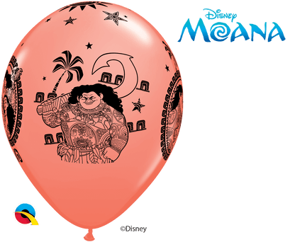 Qualatex Latex 11" Round Disney Moana & Maui Balloons (25 pack)