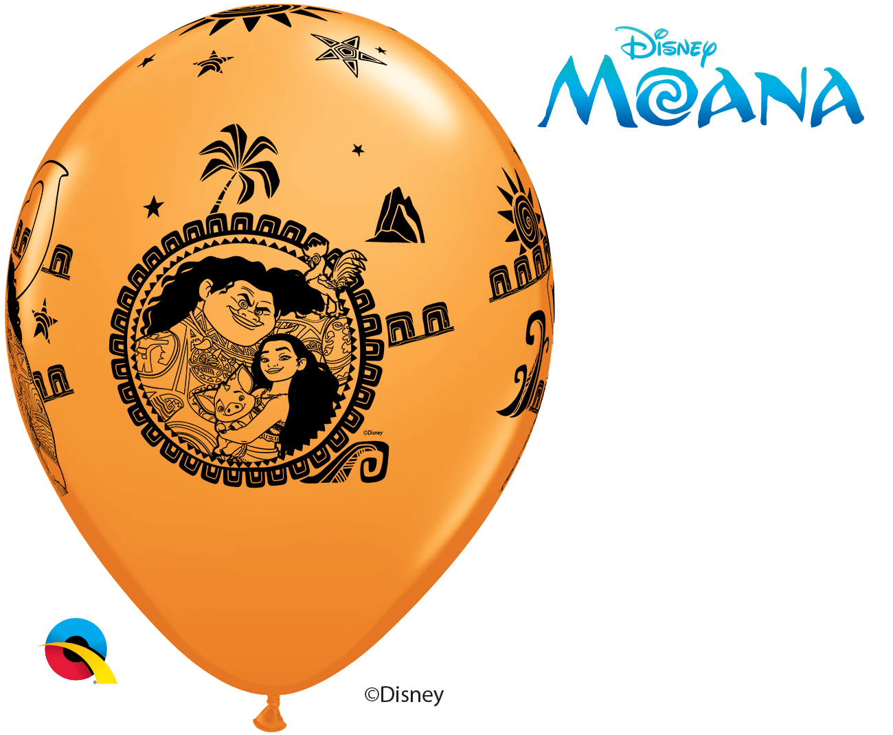 Qualatex Latex 11" Round Disney Moana & Maui Balloons (25 pack)