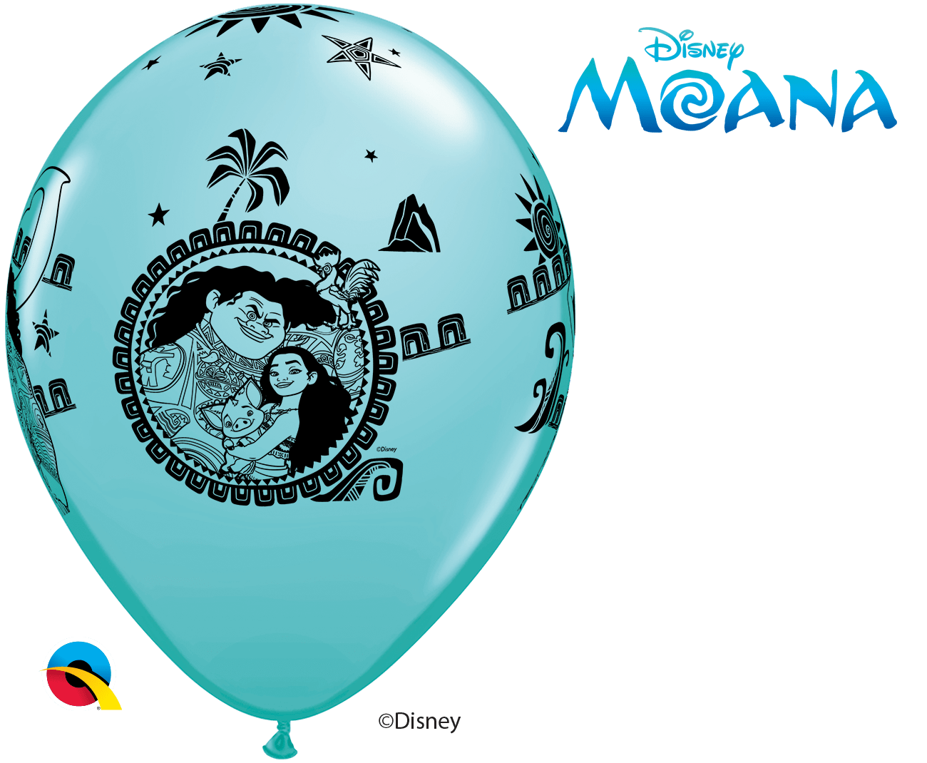 Qualatex Latex 11" Round Disney Moana & Maui Balloons (25 pack)