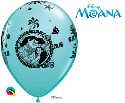 Qualatex Latex 11" Round Disney Moana & Maui Balloons (25 pack)