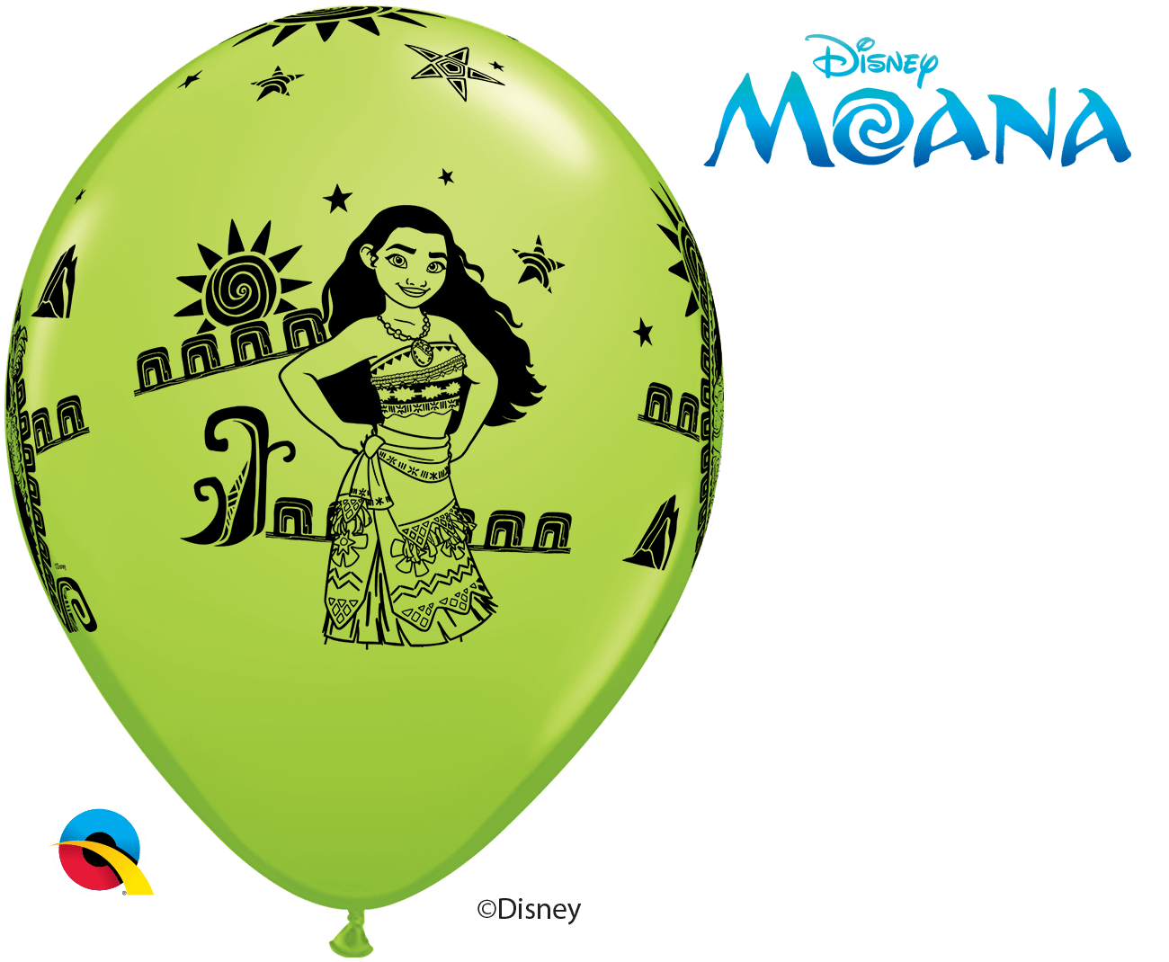 Qualatex Latex 11" Round Disney Moana & Maui Balloons (25 pack)