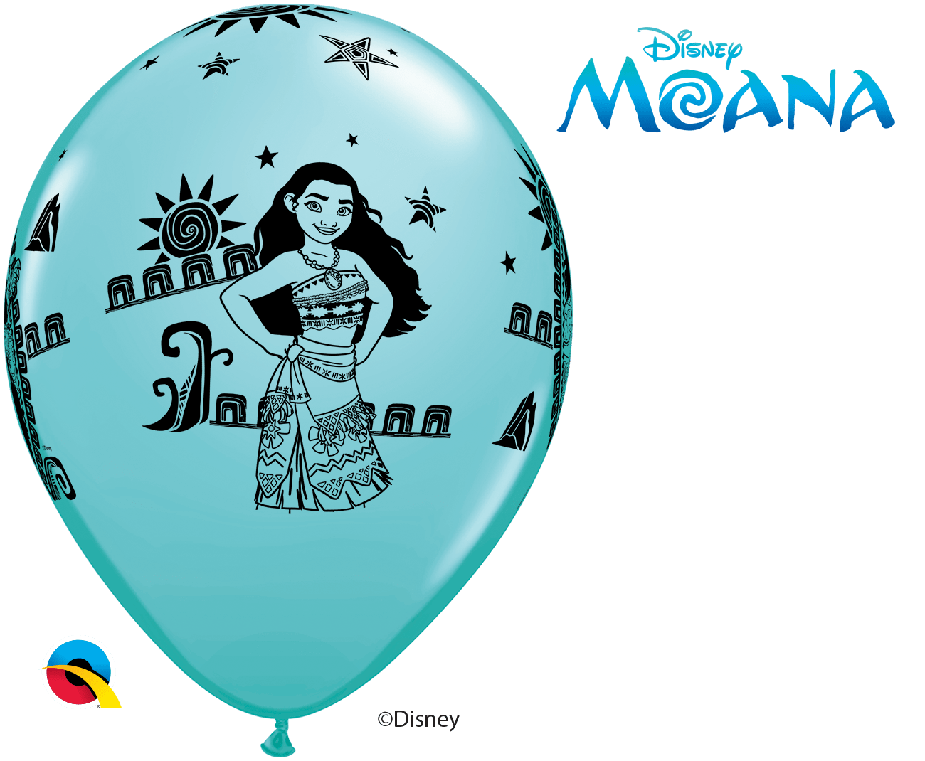Qualatex Latex 11" Round Disney Moana & Maui Balloons (25 pack)