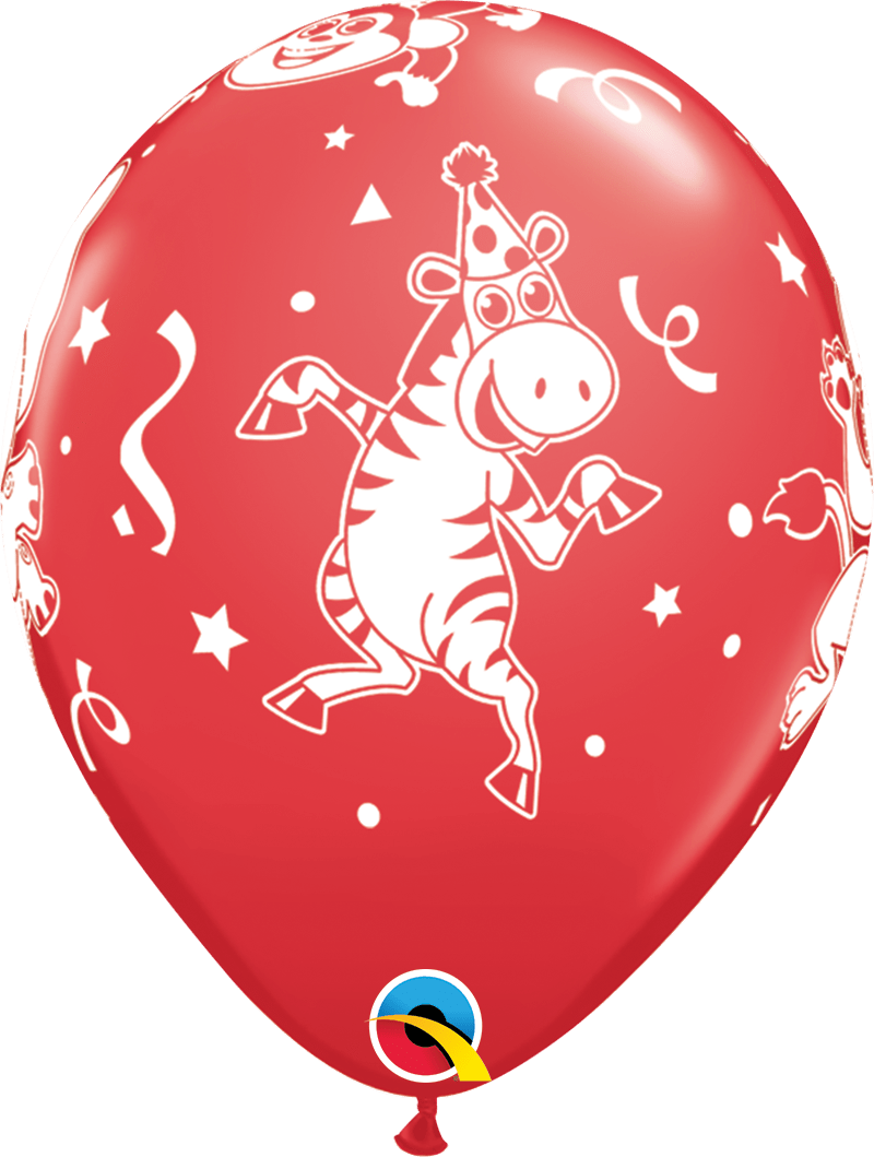 Qualatex Latex 11" Round Party Animals Balloons (50 pack)